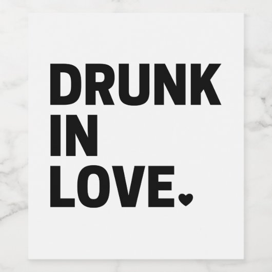 Dronken van liefde wijn etiket (Enkel label)