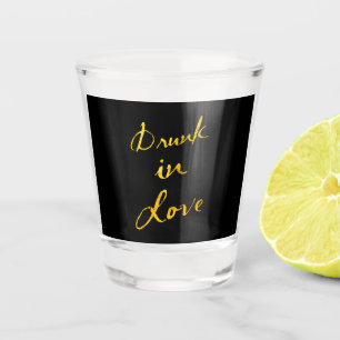 Dronken van liefde zwart shot glas