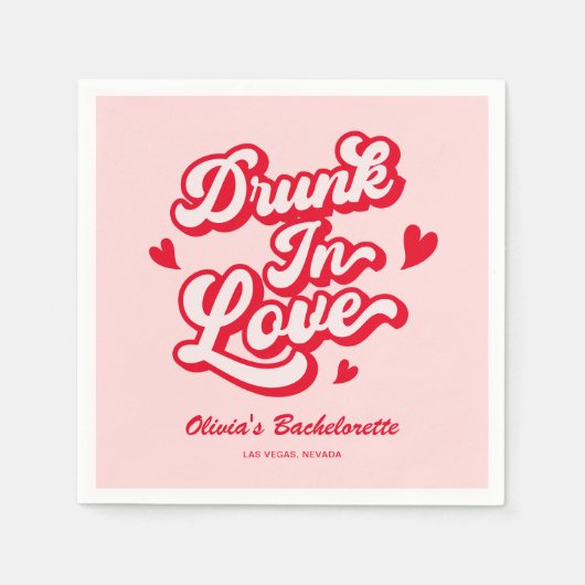 Dronken Verliefd Meidenavondfeest Servet (Voorkant)