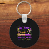Dronken Worden Even Geduld Carnaval Mardi Gras Dri Sleutelhanger (Voorkant)
