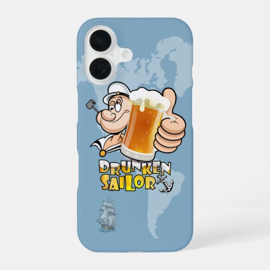 Dronken Zeeman | iPhone 16 Hoesje (Achterkant)