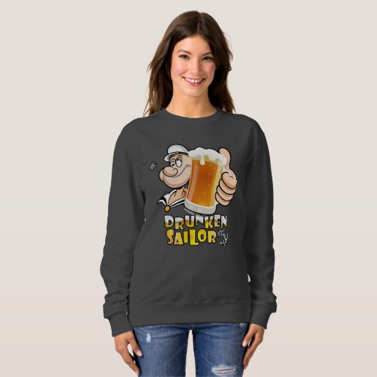 Dronken Zeiler | Dames Sweatshirt (Voorkant volledig)