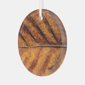 Droog blad: natuurlijke textuur achtergrond. glas ornament (Voorkant links)