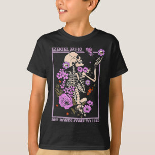 Droog Bot Komt Tot Leven Skelet Bloem Christian Ha T-shirt