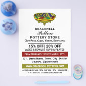 Droog Bowl, aardewinkel, pottenadvertentie Flyer (Enkel)