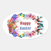 Droog braal motif vogelpest ovale sticker (Voorkant)