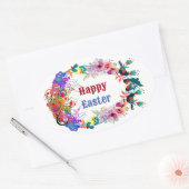 Droog braal motif vogelpest ovale sticker (Envelop)