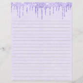 Droog Briefpapier met Paars gelamineerd glitter (Achterkant)