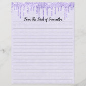 Droog Briefpapier met Paars gelamineerd glitter (Voorkant)