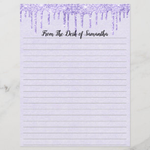 Droog Briefpapier met Paars gelamineerd glitter