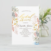 Droog bruiloftsfeest weide met wilde bloemen kaart (Staand voorkant)