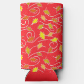 Droog bruin blad patroon rood seltzer blikjeskoeler (Achterkant)