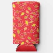 Droog bruin blad patroon rood seltzer blikjeskoeler (Voorkant)