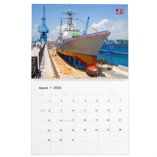 DROOG DOCK! - Amerikaanse zeeschepen Kalender (Mar 2026)