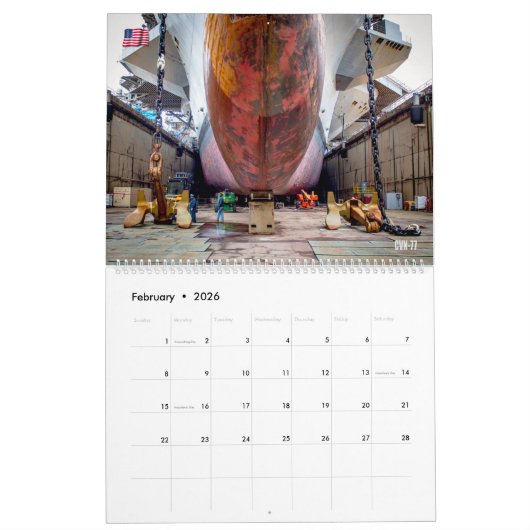 DROOG DOCK! - Amerikaanse zeeschepen Kalender (Feb 2026)