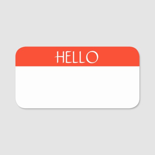 Droog Erase Herbruikbare  Hallo Naamplaatje (Voorkant)