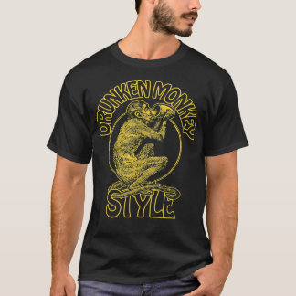 DROOG GELD STIJL KUNG FU BOXING 70S SAKE WINE T-SHIRT