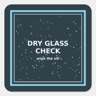Droog Glas Controle — Veeg de Raamsticker Af Vierkante Sticker
