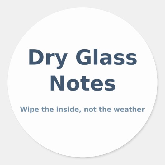 Droog Glas Notities Sticker (Voorkant)