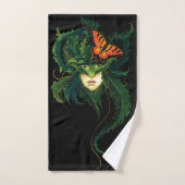 Droog groen blad vlinder bad handdoek (Handdoek)
