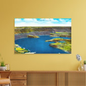 Droog Herfst- en Herfsten meer, Grand Coulee Dam Canvas Afdruk (Insitu (Woonkamer))