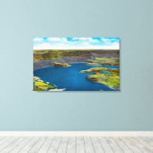 Droog Herfst- en Herfsten meer, Grand Coulee Dam Canvas Afdruk (Insitu (Houten vloer))