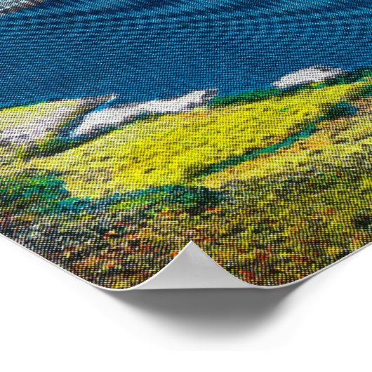 Droog Herfst- en Herfsten meer, Grand Coulee Dam Poster (Hoek)