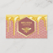 Droog honingroze honingraat honingraat visitekaartje (Voorkant)