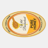 Droog honingsteen Golden Oval Honey Jar Labels (Voorkant)