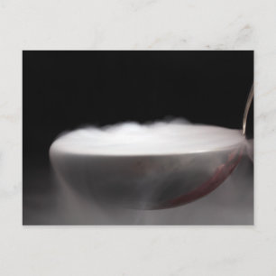 Droog ijs in een zak briefkaart