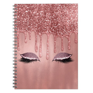 Droog in Roos Gold Glitter Pink Drivers Lashes Notitieboek