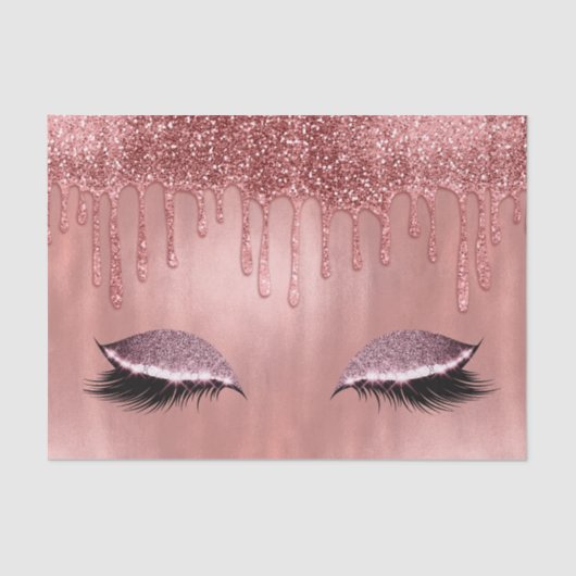 Droog in Roos Gold Glitter Pink Drivers Lashes Tissuepapier (Voorkant)