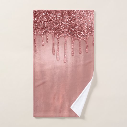 Droog in Roos Gold Glitter  Roze schijven Bad Handdoek (Handdoek)
