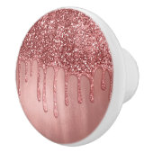 Droog in Roos Gold Glitter Roze schijven Keramische Knop (Rechts)