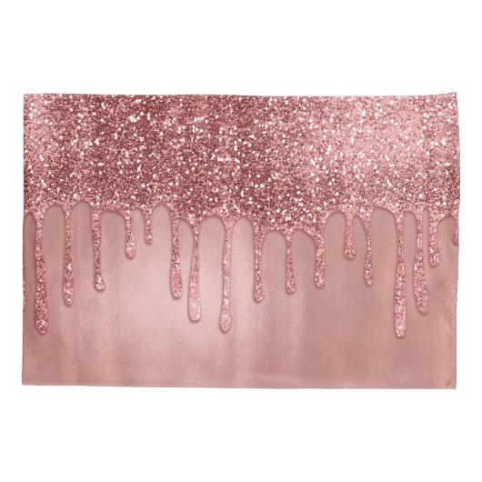 Droog in Roos Gold Glitter Roze schijven Kussensloop (Achterkant)