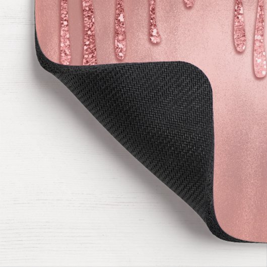 Droog in Roos Gold Glitter  Roze schijven Muismat (Hoek)