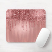 Droog in Roos Gold Glitter  Roze schijven Muismat (Met muis)