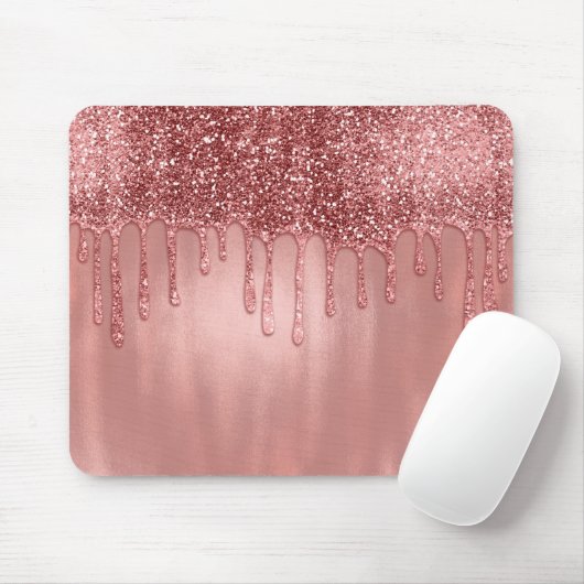Droog in Roos Gold Glitter  Roze schijven Muismat (Met muis)