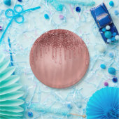 Droog in Roos Gold Glitter Roze schijven Papieren Bordje (Feest)