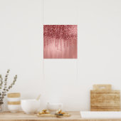 Droog in Roos Gold Glitter  Roze schijven Poster (Keuken)