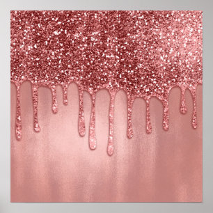 Droog in Roos Gold Glitter  Roze schijven Poster