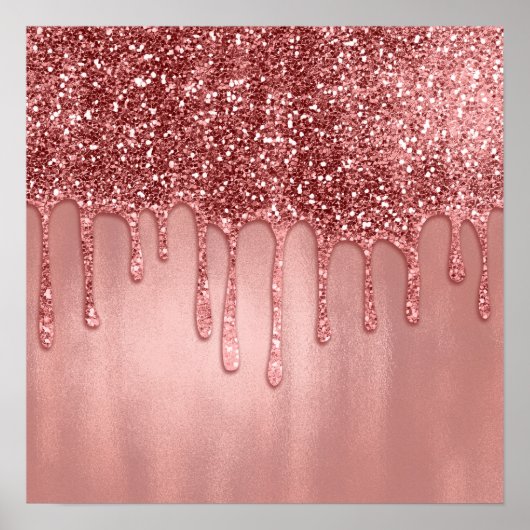 Droog in Roos Gold Glitter  Roze schijven Poster (Voorkant)