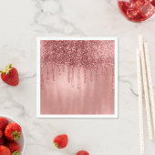 Droog in Roos Gold Glitter Roze schijven Servet (Insitu)