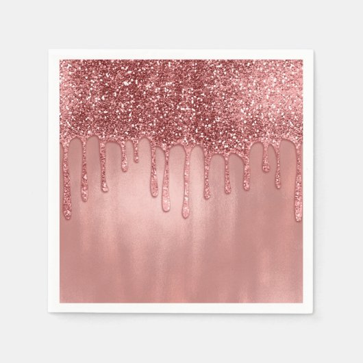 Droog in Roos Gold Glitter Roze schijven Servet (Voorkant)