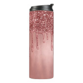 Droog in Roos Gold Glitter  Roze schijven Thermosbeker (Gedraaid links)