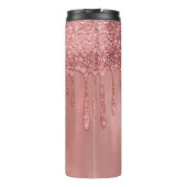 Droog in Roos Gold Glitter  Roze schijven Thermosbeker (Achterkant)
