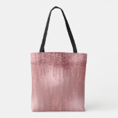 Droog in Roos Gold Glitter  Roze schijven Tote Bag (Achterkant)