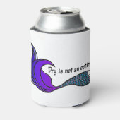 Droog is geen optie voor paarse en blauwgroen zeem blikjeskoeler (Blikje Achterkant)