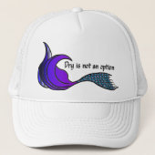 Droog is geen optie voor paarse en blauwgroen zeem trucker pet (Voorkant)