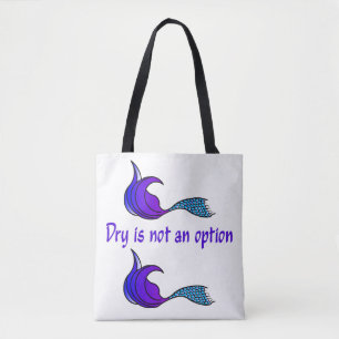 Droog is geen optioneel blauw/paarse zeemeermin tote bag